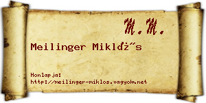 Meilinger Miklós névjegykártya